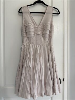 Ted Baker London Pale Blush Ruffle V-Neck Midi Dress